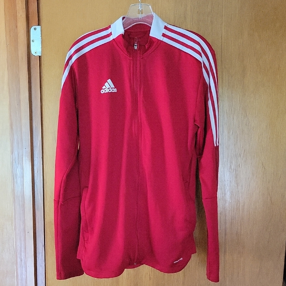 Adidas Men's Bold Red Windbreaker Jacket